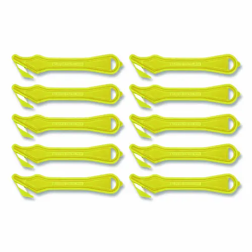 Klever Kutter™ Excel Plus Safety Cutter, Yellow, 7" Plastic Handle, 10/Pack