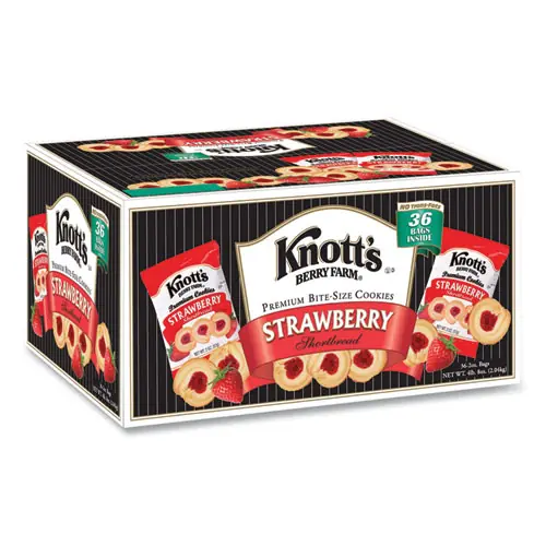 Knott's Berry Farm® Premium Berry Jam Shortbread Cookies, Strawberry, 2 oz, 36/Carton