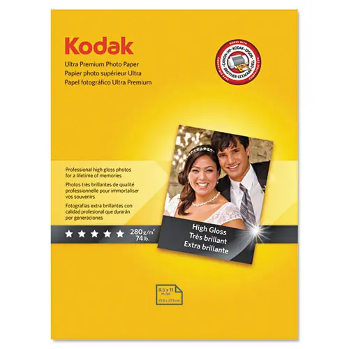 Kodak Ultra Premium Photo Paper, High-Gloss, 8.5 x 11, 25 Sheets, 10 mil Thickness