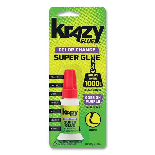 Krazy Glue® Color Change Brush On Glue, 0.18 oz, Dries Clear
