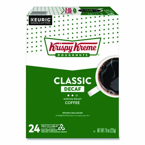 Krispy Kreme Doughnuts® Classic Decaf Coffee K-Cups, Medium Roast, 24/Box