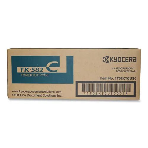 Kyocera TK582C High-Yield Toner, Cyan, 2,800 Page-Yield