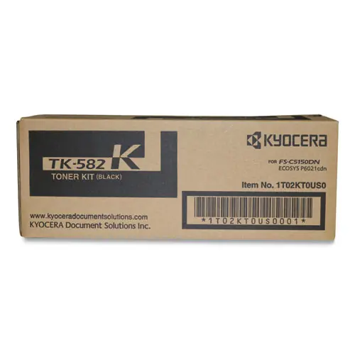 Kyocera TK582K High-Yield Toner, 3,500 Page-Yield, Black