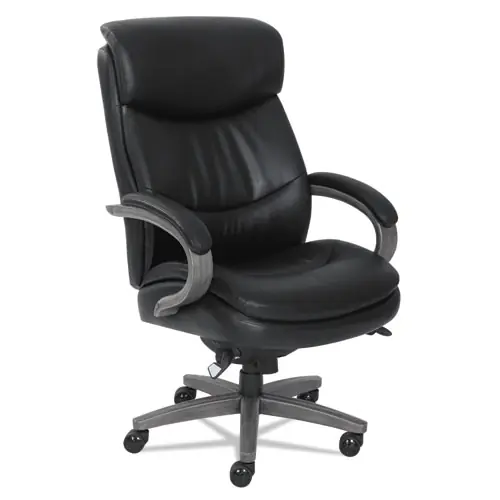 La-Z-Boy® Woodbury Big/Tall Executive Chair, Supports Up to 400 lb, Adjustable Seat Height, Black with Weathered Gray Base