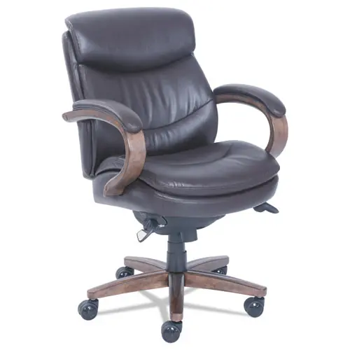 La-Z-Boy® Woodbury Mid-Back Executive Chair, Brown, Weathered Sand Base