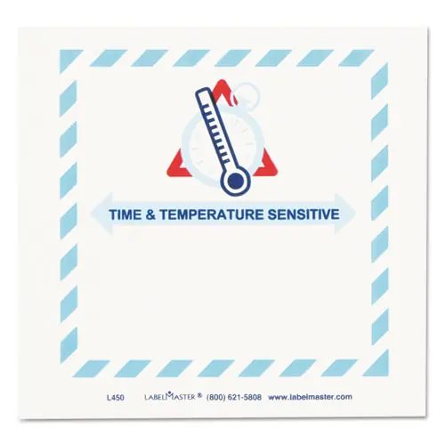 LabelMaster® Shipping and Handling Self-Adhesive Labels, TIME and TEMPERATURE SENSITIVE, 500/Roll