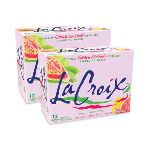 LaCroix® Sparkling Water, Guava Sao Paulo, 12 oz Can, 12 Cans/Pack, 2 Packs/Carton