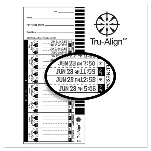 Lathem® Time Time Clock Cards for Lathem Time 1600E, 4 x 9, 100 Pack