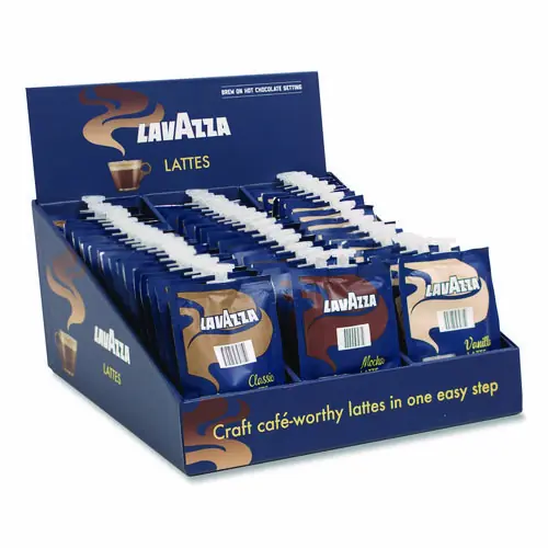 Lavazza Latte Merchandiser Kit, Classic/Mocha/Vanilla Freshpacks, 54/Carton