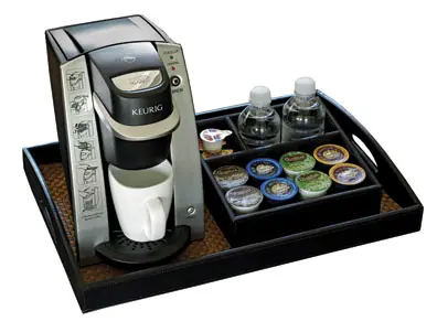 Leatherette Tray Collection, Black or Brown, 19″ x 13″ x 2.5″