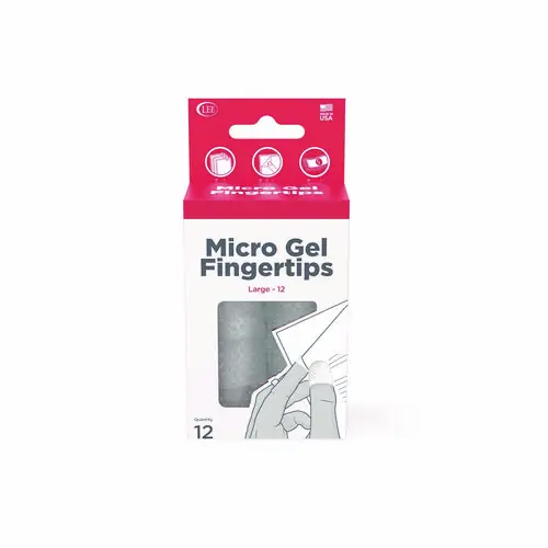 LEE Micro-Gel Fingertips, Size 12, Large, Clear, 12/Pack