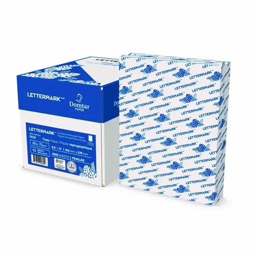 Lettermark™ Custom Cut-Sheet Copy Paper, 92 Bright, 5-Hole (5/16") Top Punched, 20 lb Bond, 8.5 x 11, White, 500/Ream