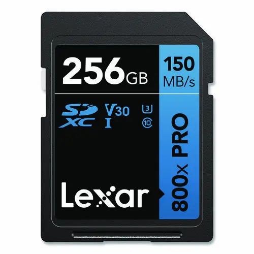 Lexar™ High-Performance PRO BLUE Series SDXC Memory Card, UHS-I V30 U1 Class 10, 256 GB