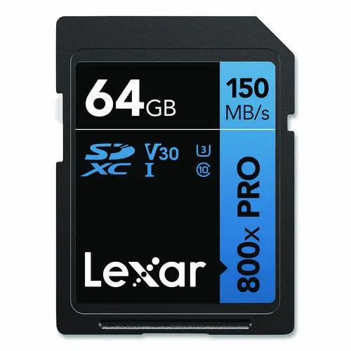 Lexar™ High-Performance PRO BLUE Series SDXC Memory Card, UHS-I V30 U1 Class 10, 64GB