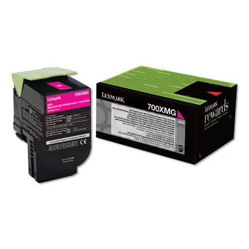 Lexmark™ 70C0XMG Return Program Extra High-Yield Toner Cartridge, Magenta, 4,000 Page Yield, TAA Compliant
