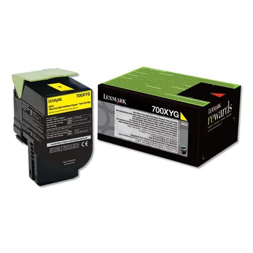 Lexmark™ 70C0XYG Return Program Extra High-Yield Toner Cartridge, Yellow, 4,000 Page Yield, TAA Compliant