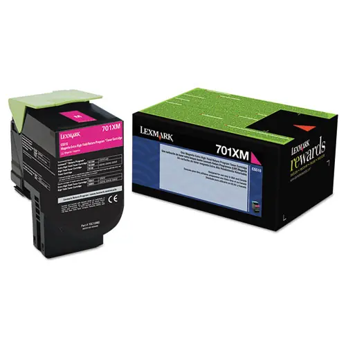 Lexmark™ 70C1XM0 Return Program Extra High-Yield Toner, 4,000 Page-Yield, Magenta
