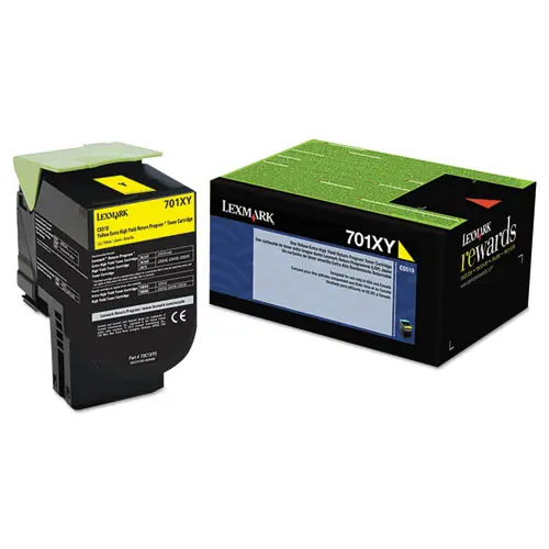 Lexmark™ 70C1XY0 Return Program Extra High-Yield Toner Cartridge, Yellow, 4,000 Page-Yield