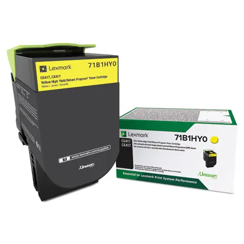 Lexmark™ 71B1HY0 Unison High-Yield Toner, 3,500 Page-Yield, Yellow