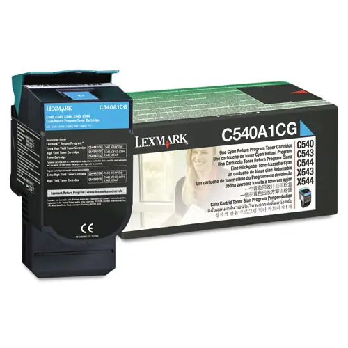 Lexmark™ C540A1CG Return Program Toner, 1,000 Page-Yield, Cyan