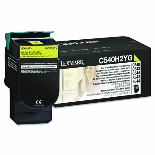 Lexmark™ C540H2YG High-Yield Toner Cartridge, Yellow, 2,000 Page Yield
