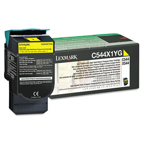 Lexmark™ C544X1YG Return Program Extra High-Yield Toner Cartridge, Yellow, 4,000 Page-Yield