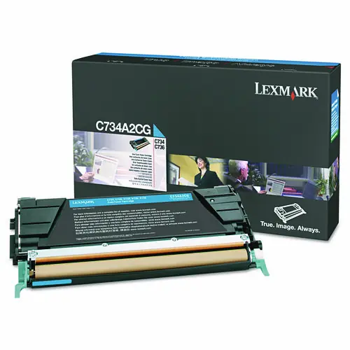 Lexmark™ C734A2CG Toner, Cyan, 6,000 Page Yield