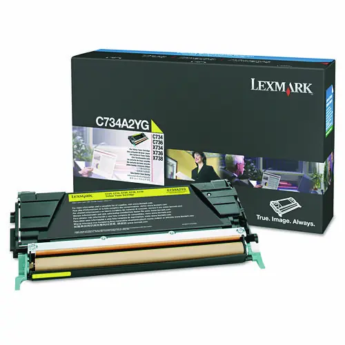 Lexmark™ C734A2YG Toner Cartridge, Yellow, 6,000 Page Yield
