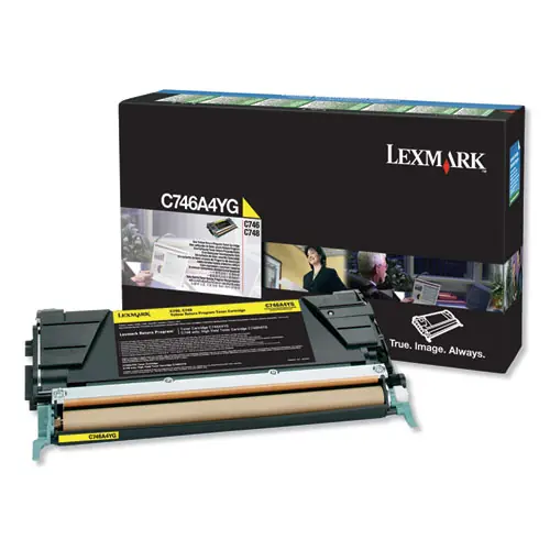 Lexmark™ C746A1YG Return Program Toner Cartridge, Yellow, 7,000 Page Yield, TAA Compliant