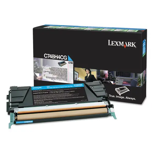 Lexmark™ C748H1CG Return Program High-Yield Toner Cartridge, Cyan, 10,000 Page Yield, TAA Compliant