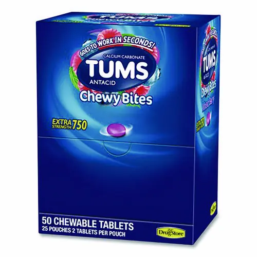 Lil' Drugstore® TUMS Antacid Chewy Bites, 2 Tablets/Pouch, 25 Pouches/Box