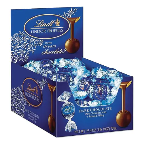 Lindt Lindor Dark Chocolate Truffles, 25.4 oz Box, 60/Box