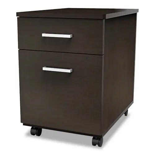 Linea Italia® Trento Line Mobile Pedestal File, 2-Drawer, Box/File, Legal/Letter, Mocha