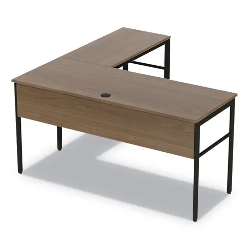 Linea Italia® Urban Series L-Shaped Desk, Natural Walnut, 59" x 59" x 29.5"