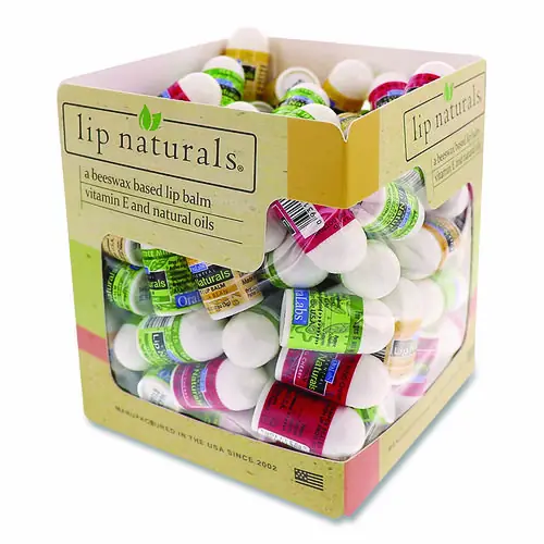 Lip Naturals Assorted Flavors Lip Balm, Bing Cherry, Tea Tree Mint, Vanilla Bean - 0.1 oz Tubes, 100/Box