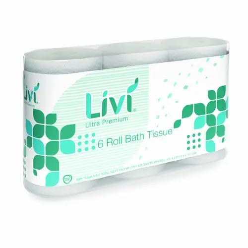 Livi® Ultra Premium Bath Tissue, 2-Ply, White, 425 Sheets, 36 Rolls/Carton