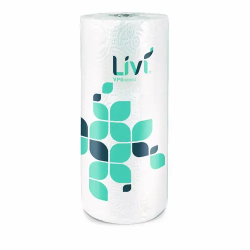 Livi® VPG Select Kitchen Roll Towel, 2-Ply, White, 30 Rolls/Carton