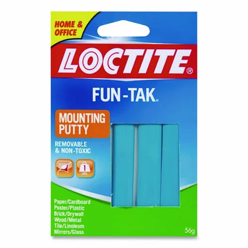 Loctite® Fun-Tak Mounting Putty, Repositionable and Reusable, 6 Strips, 2 oz