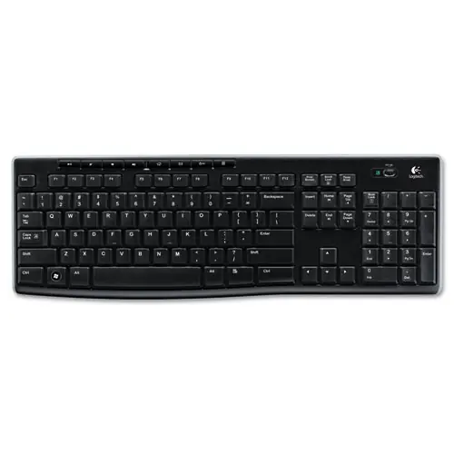 Logitech® K270 Wireless Keyboard, USB Unifying Receiver, Black