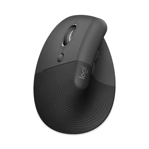 Logitech® Lift Vertical Ergonomic Mouse, Wireless, 2.4 GHz, 32 ft Range, Left Hand, Graphite
