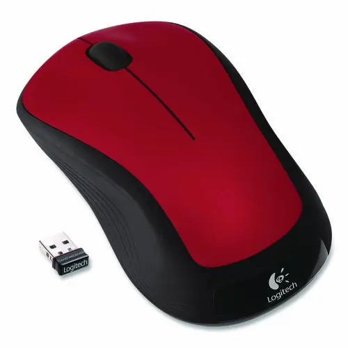 Logitech® M310 Wireless Mouse, 2.4 GHz Frequency/30 ft Wireless Range, Left/Right Hand Use, Flame Red Gloss