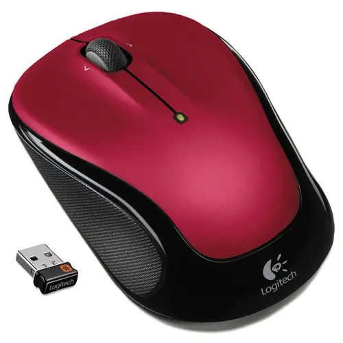 Logitech® M325 Wireless Mouse, 2.4 GHz Frequency, 30 ft Wireless Range, Left/Right Hand Use, Red