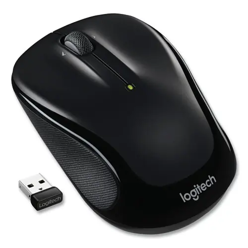 Logitech® M325S Wireless Mouse, 2.4 GHz, 32.8 ft Range, Ambidextrous Design, Black