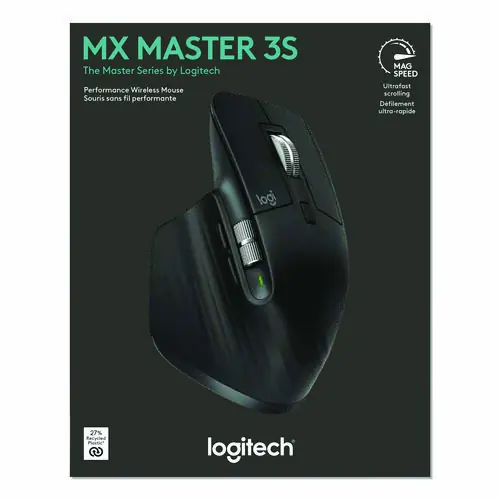 Logitech® MX Master 3S for Business Wireless Mouse, 33 ft Wireless Range, Right Hand, Black