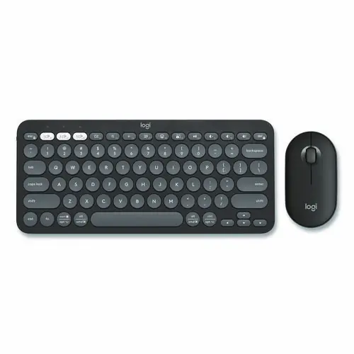 Logitech® Pebble 2 Wireless Keyboard and Optical Mouse Combo, Tonal Graphite
