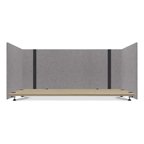 Lumeah Adjustable Desk Screen with Returns, Gray, Adjustable 48"-78" Width, 29" Depth, 26.5" Height