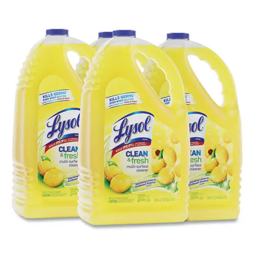 LYSOL® Brand Clean and Fresh Multi-Surface Disinfectant Cleaner, Sparkling Lemon and Sunflower Essence, 144 oz Bottle, 4/Carton