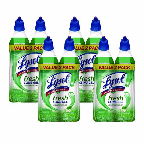 LYSOL® Brand Cling and Fresh Toilet Bowl Cleaner, Forest Rain Scent, 24 oz, 2/Pack, 4 Packs/Carton
