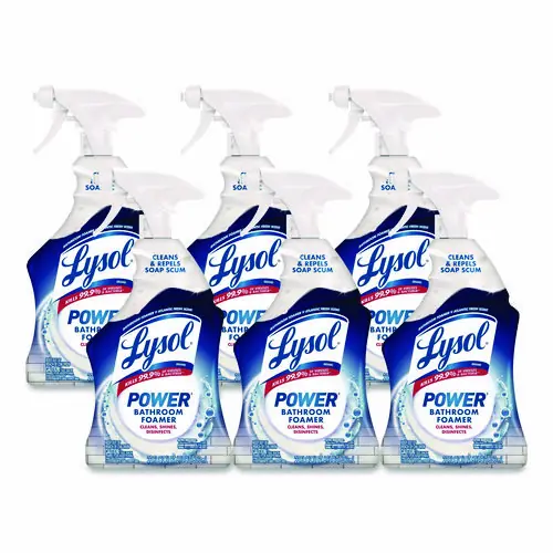LYSOL® Brand Disinfectant Power Bathroom Foamer, Unscented, 22 oz Trigger Spray Bottle, 6/Carton