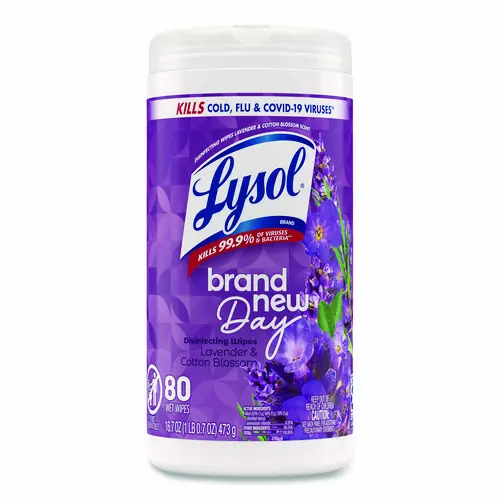 LYSOL® Brand Disinfecting Wipes, Lavender and Cotton Blossom Scent, 80 Wipes/Canister